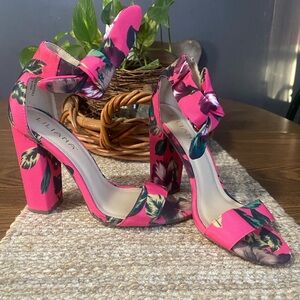 Liliana Vibrant Pink Floral Heels